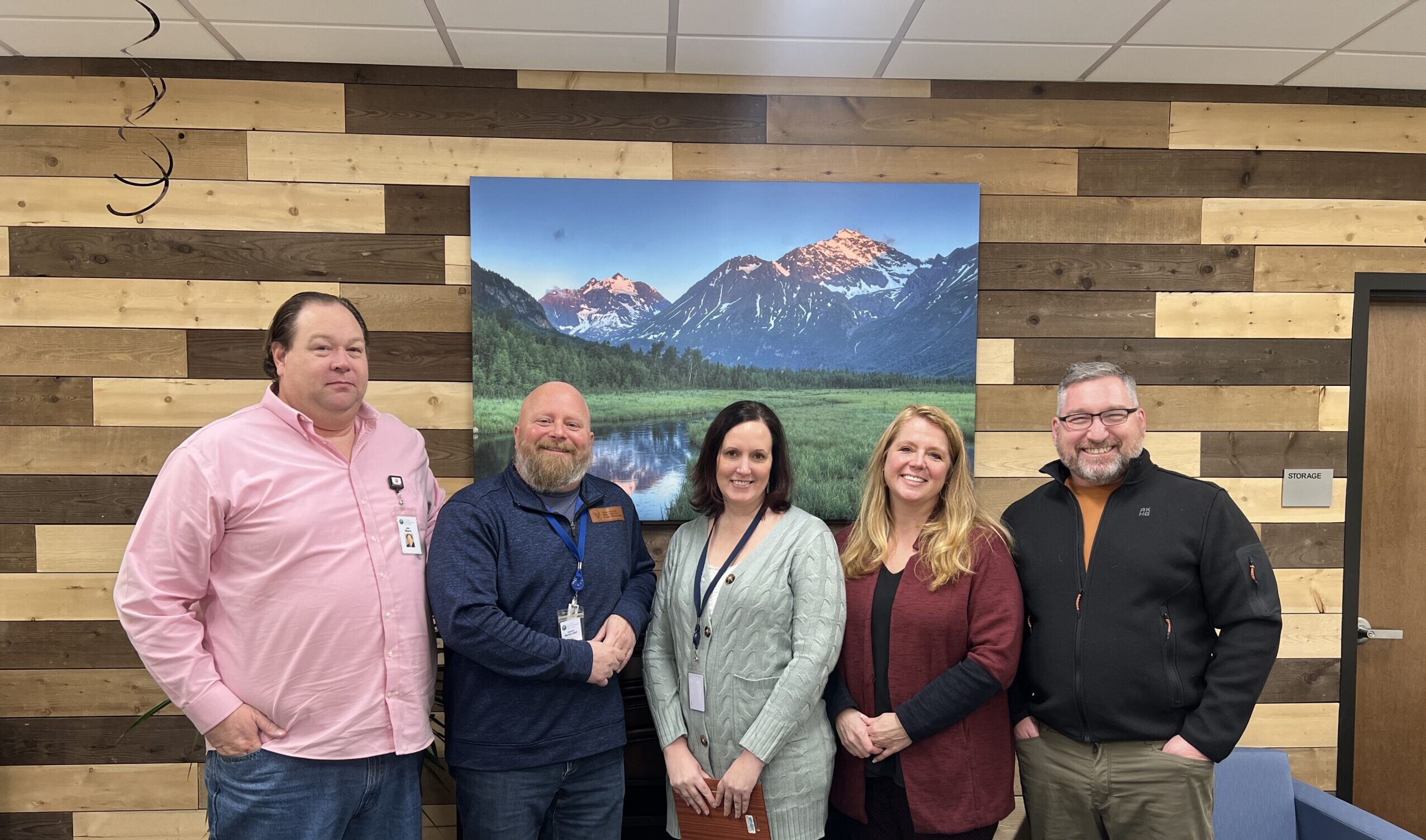 a group of people standing together